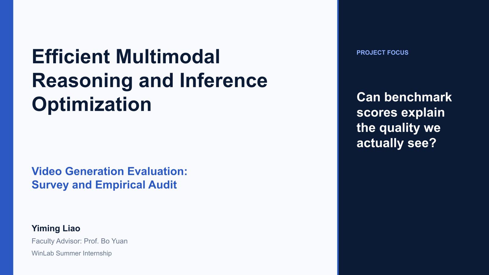 Presentation for Efficient Multimodal Reasoning and Inference Optimization