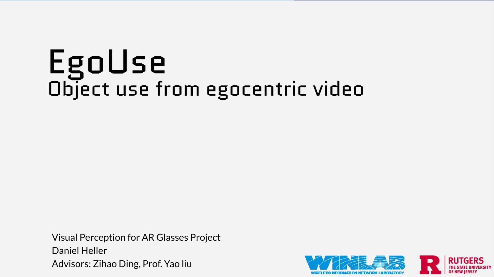 Presentation for Visual Perception for AR Glasses