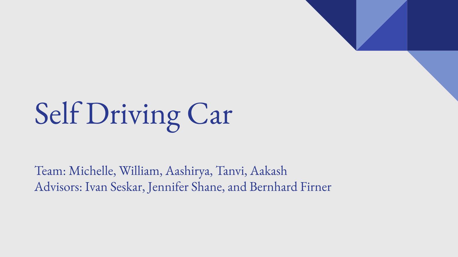Presentation for Self Driving Vehicular Project