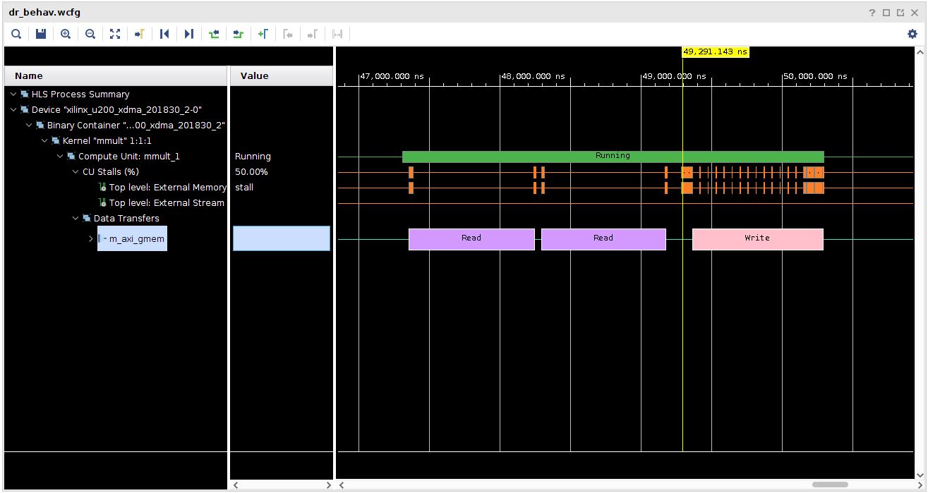 cosmos tutorials edgecomputing alveogettingstarted mmult hwemu waveform