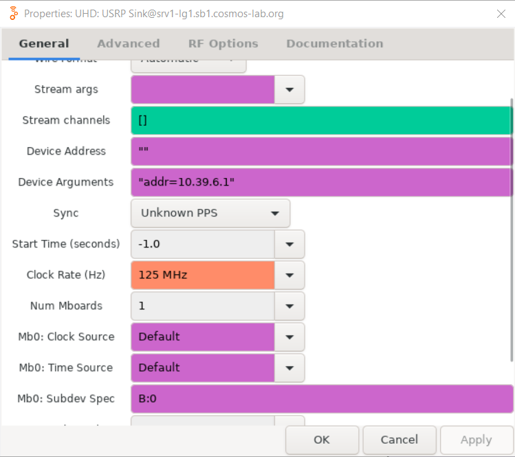 cosmos  tutorials  wireless  gnuradiocfoestimation  usrp sink tx ofdm