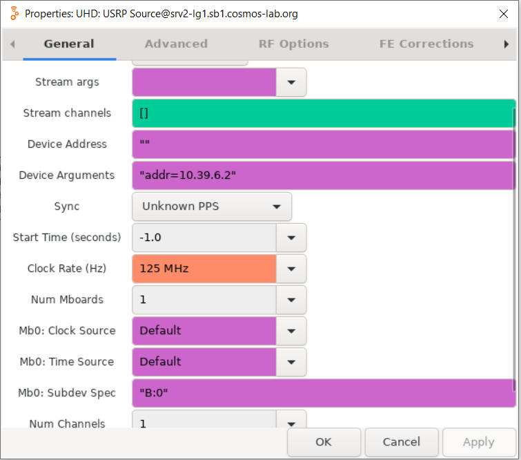 cosmos  tutorials  wireless  gnuradiocfoestimation  usrp source rx ofdm