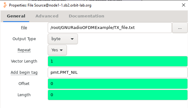 cosmos tutorials wireless gnuradioofdm filesource