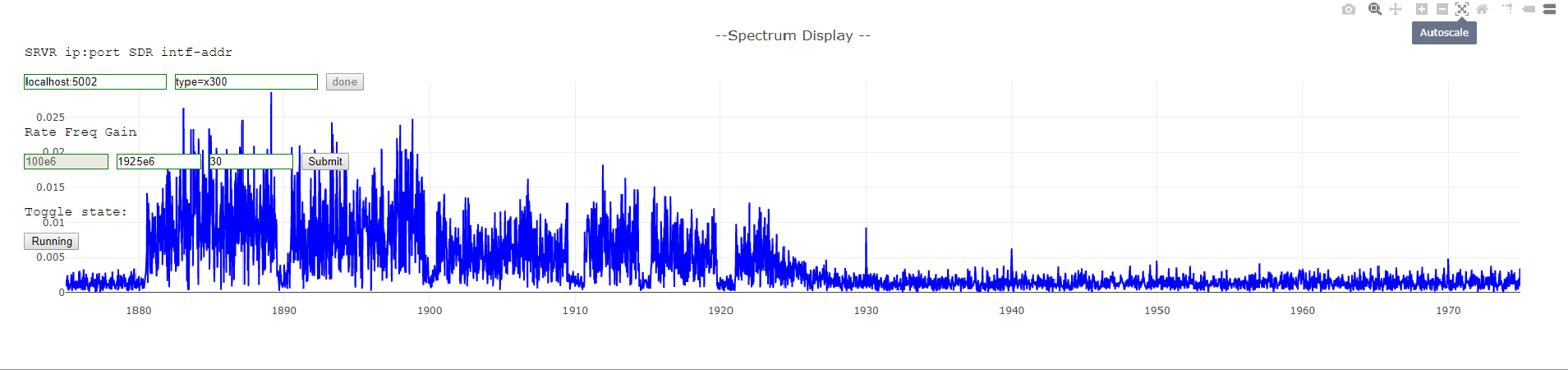 cosmos tutorials wireless spectrumsensing basic usage spectrum view 2