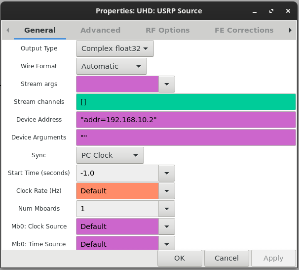 orbit  tutorials  k0sdr  tutorial00b  x310 sb2 rx usrp source.2
