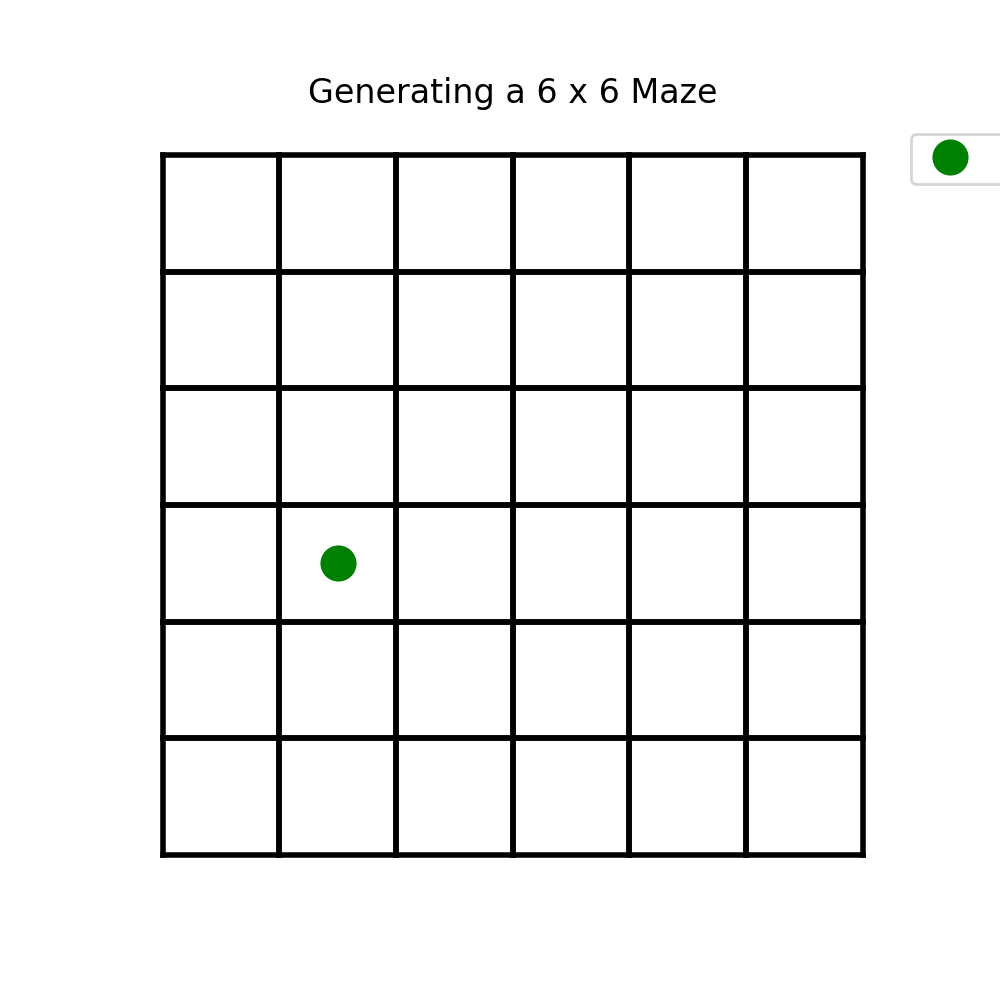 Our maze generator building a maze live