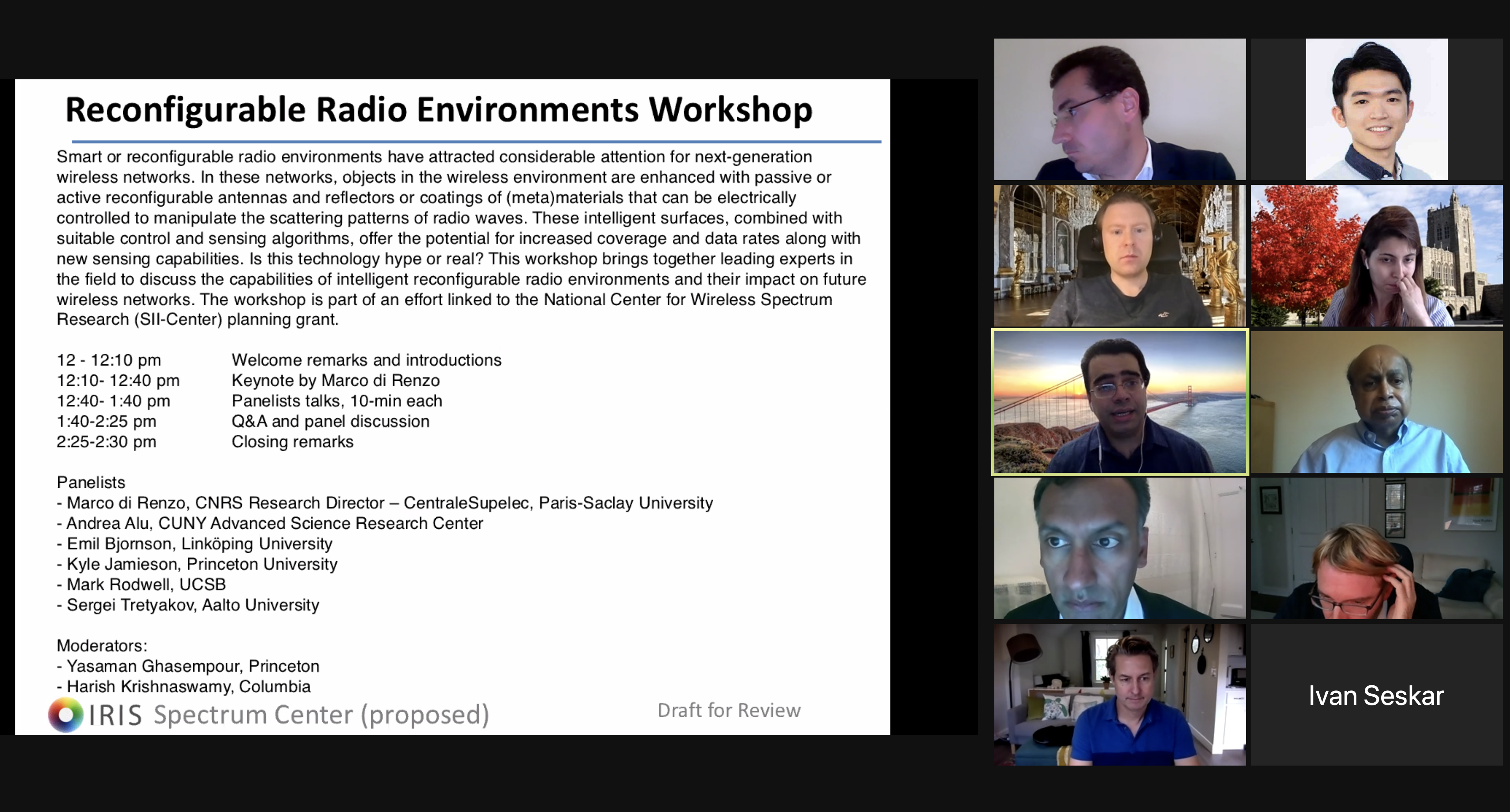 Read more about the article Workshop on Reconfigurable Radio Environments