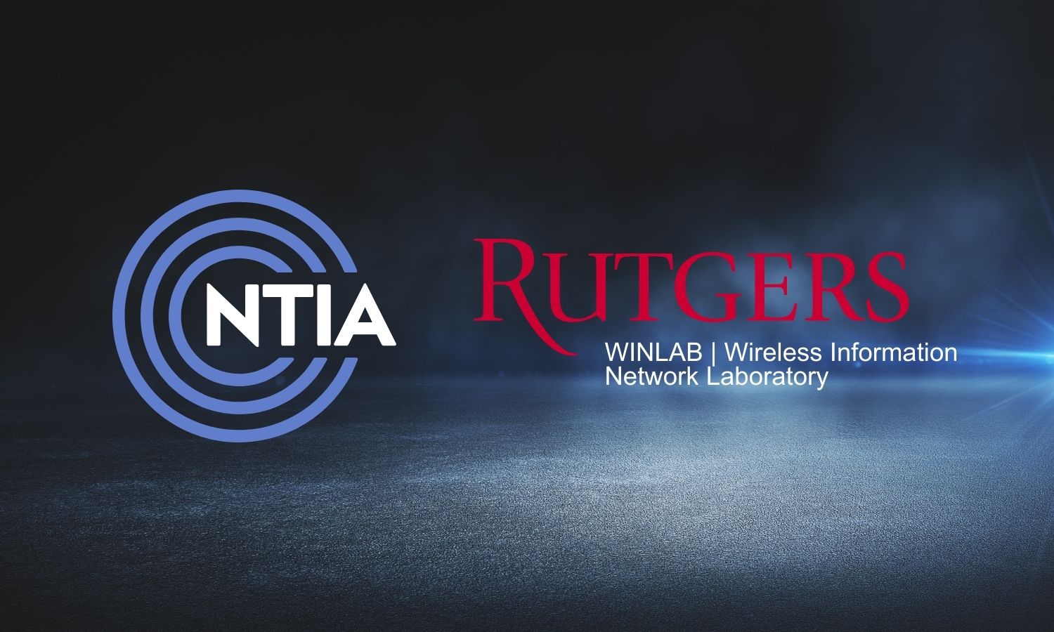 Rutgers and NTIA logos against a dark background