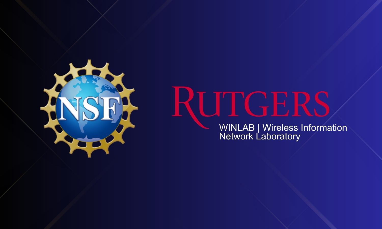 Ruters & NSF logos on dark blue background